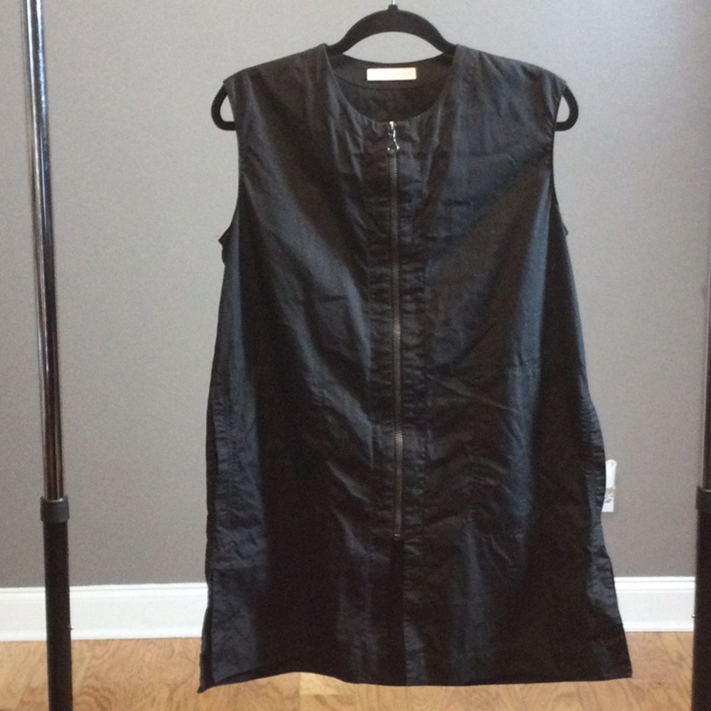 XS Mona Thalheimer Crew Neck black zipper tunic vest